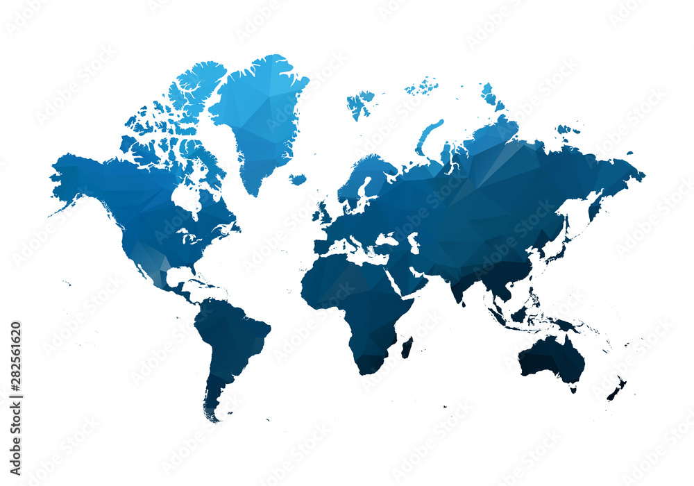 Poster vector map - blue geometric rumpled triangular. low poly map of afghanistan. contour/shape map isola