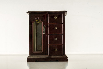 Close-up of jewelry box wardrobe