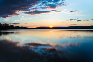 Naklejka premium sunset over the sea