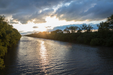 landscape with river and clouds