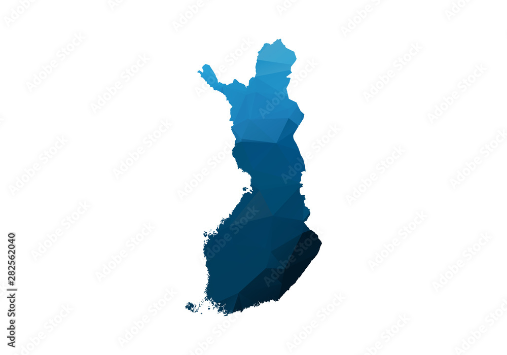 Poster vector map - blue geometric rumpled triangular. low poly map of afghanistan. contour/shape map isola