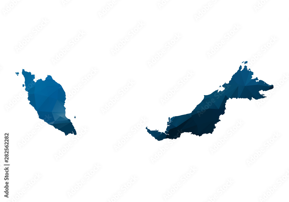 Poster vector map - blue geometric rumpled triangular. low poly map of afghanistan. contour/shape map isola