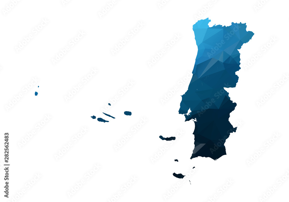 Aufkleber vector map - blue geometric rumpled triangular. low poly map of afghanistan. contour/shape map isola