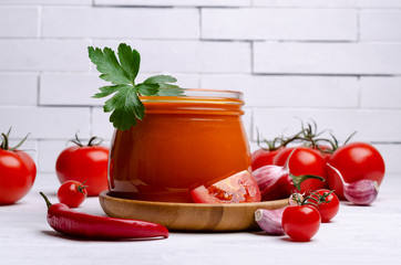 Homemade canned red sauce