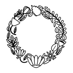 roses flowers garden circular frame