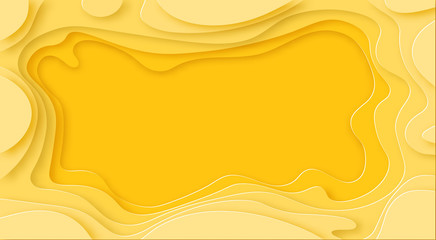 Shades of yellow background are cut out of paper with shadow. Place for advertisement announcement. Abstraction. illustration