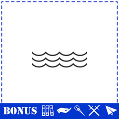 Ocean or sea icon flat