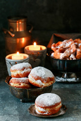 Fat Thursday celebration - traditional donuts filled with marmalade.