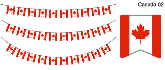 カナダの国旗のガーラーンド　ベクターデータ（bunting garland）