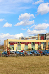 KRAKOW,POLAND - MARCH 05, 2019: The Jagiellonian University.  Modern campus buildings