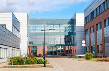 Fototapeta na wymiar KRAKOW,POLAND - MARCH 05, 2019: The Jagiellonian University. Modern campus buildings