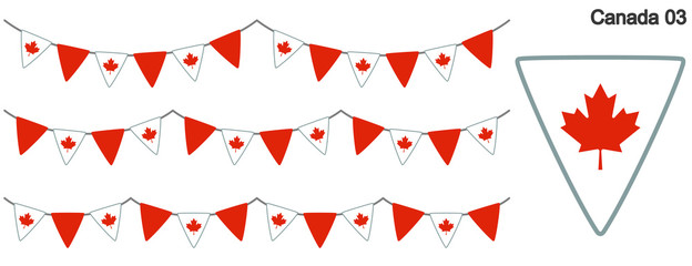 カナダの国旗のガーラーンド　ベクターデータ（bunting garland）