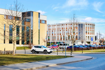 Fototapeta KRAKOW,POLAND - MARCH 05, 2019: The Jagiellonian University.  Modern campus buildings obraz