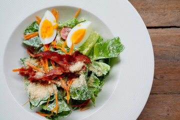caesar salad with dressing