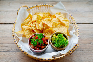 Nachos on wood table