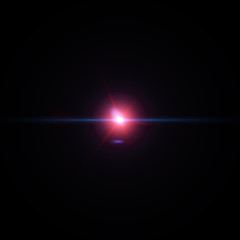 Lens flare Red light special effect Black background