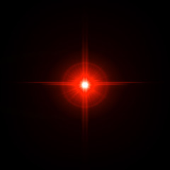 Lens flare Red light special effect Black background