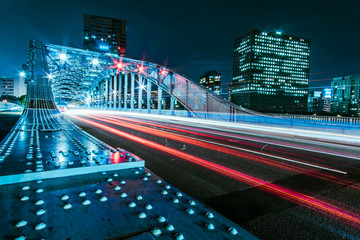永代橋夜景レーザービーム