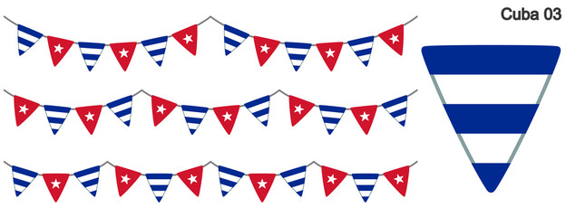 Obraz premium キューバの国旗のガーラーンド ベクターデータ（bunting garland）