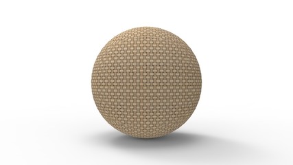 Sphere ball 3d rendering in multiple materials isolated in studio background