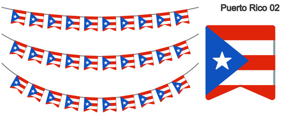プエルトリコの旗のガーラーンド　ベクターデータ（bunting garland）