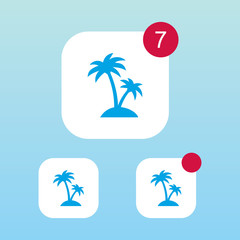 Modern Palm Tree Icon With Notification