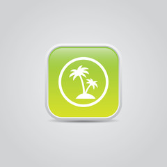 Simple Vector Green Palm Tree Icon