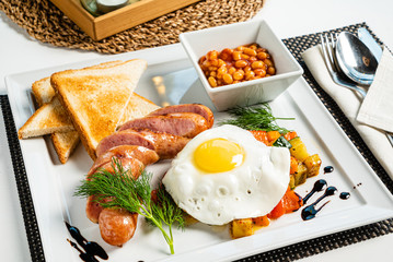 traditional breakfast in the cafe