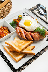 traditional breakfast in the cafe