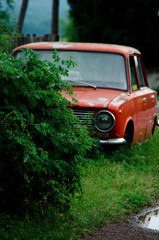 Fototapeta premium old red car of the USSR