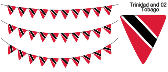 Fototapeta premium トリニダード・トバゴの国旗のガーラーンド ベクターデータ（bunting garland）