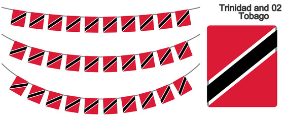 トリニダード・トバゴの国旗のガーラーンド　ベクターデータ（bunting garland）
