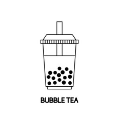 Bubble tea or Pearl milk tea vector