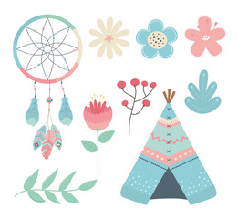 set of decorations boho style