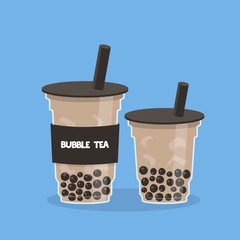 Bubble tea or Pearl milk tea vector