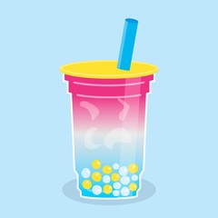 Bubble tea or Pearl milk tea vector