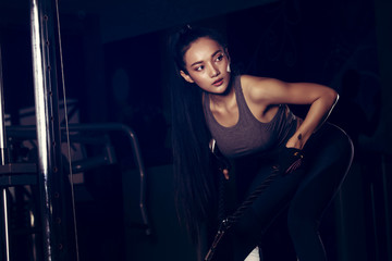 Obraz na płótnie Canvas woman exercise fitness in the gym sport club