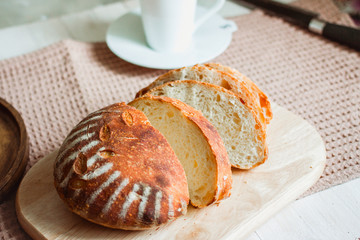 Pastry. Fragrant homemade sourdough bread.
