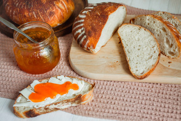 Pastry. Fragrant homemade sourdough bread.