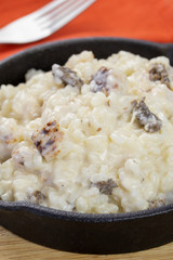 risotto au poulet et morilles