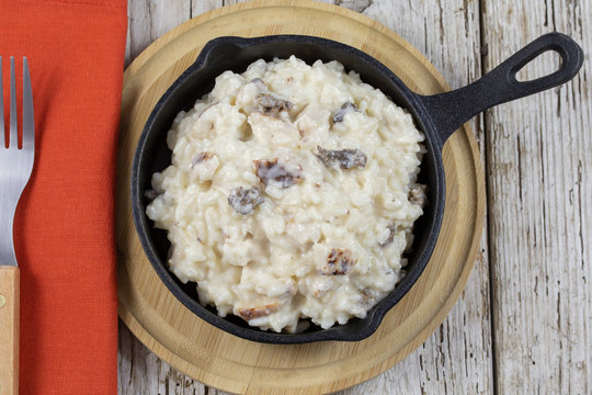 risotto au poulet et morilles