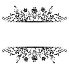 Various shape of flower frame, beautiful design, for ornate of cards. Vector