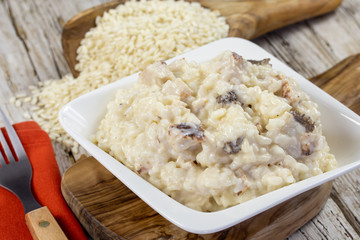 risotto au poulet et morilles