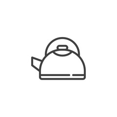 Teapot , kettle line icon. linear style sign for mobile concept and web design. Tea pot outline vector icon. Symbol, logo illustration. Vector graphics