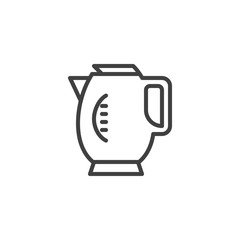 Electric kettle line icon. linear style sign for mobile concept and web design. Coffee pot, teapot outline vector icon. Symbol, logo illustration. Vector graphics