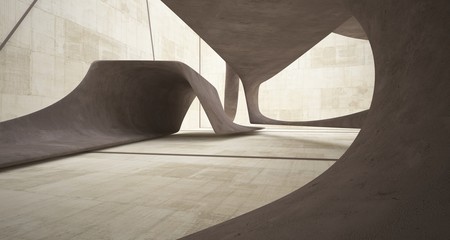 Empty dark abstract concrete smooth interior . Architectural background. 3D illustration and rendering