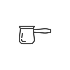 Cezve coffee maker line icon. linear style sign for mobile concept and web design. Coffee turk outline vector icon. Symbol, logo illustration. Vector graphics