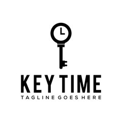 Illustration abstract Key with timer logo design