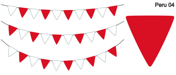 Obraz premium ペルーの国旗のガーラーンド ベクターデータ（bunting garland）
