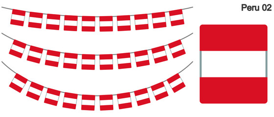 ペルーの国旗のガーラーンド　ベクターデータ（bunting garland）
